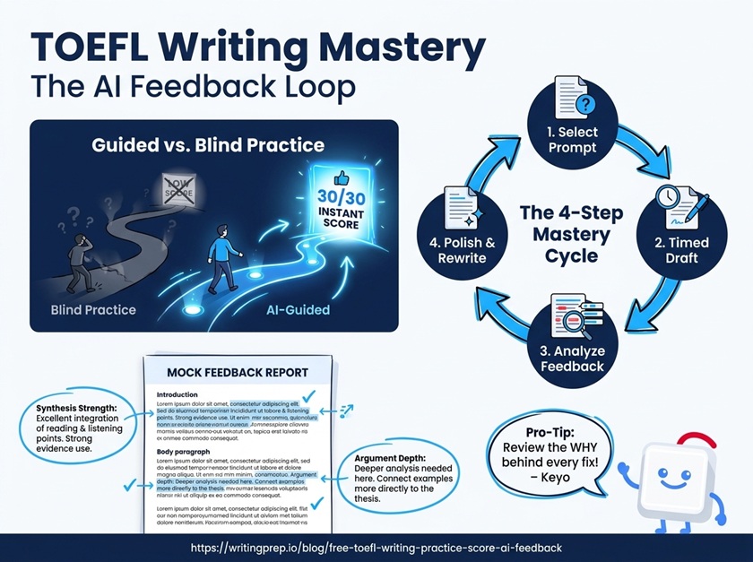 How to Leverage Free TOEFL Writing Practice with Instant Scores and AI Feedback: key insights for TOEFL Tips | WritingPrep
