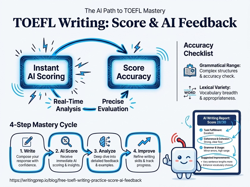 How to Leverage Free TOEFL Writing Practice with Instant Scores and AI Feedback | WritingPrep — featured image