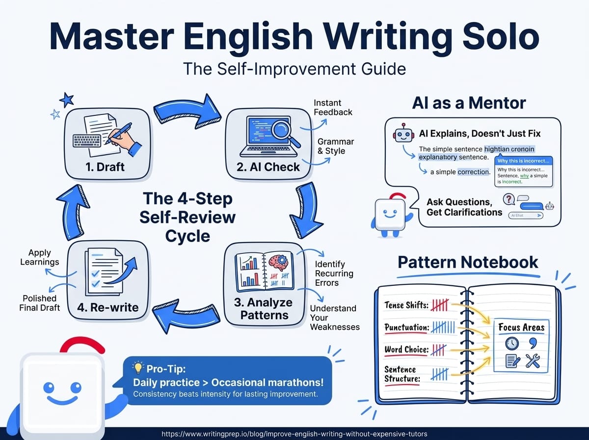 Building English writing fluency independently — a realistic plan for learners on any budget | WritingPrep