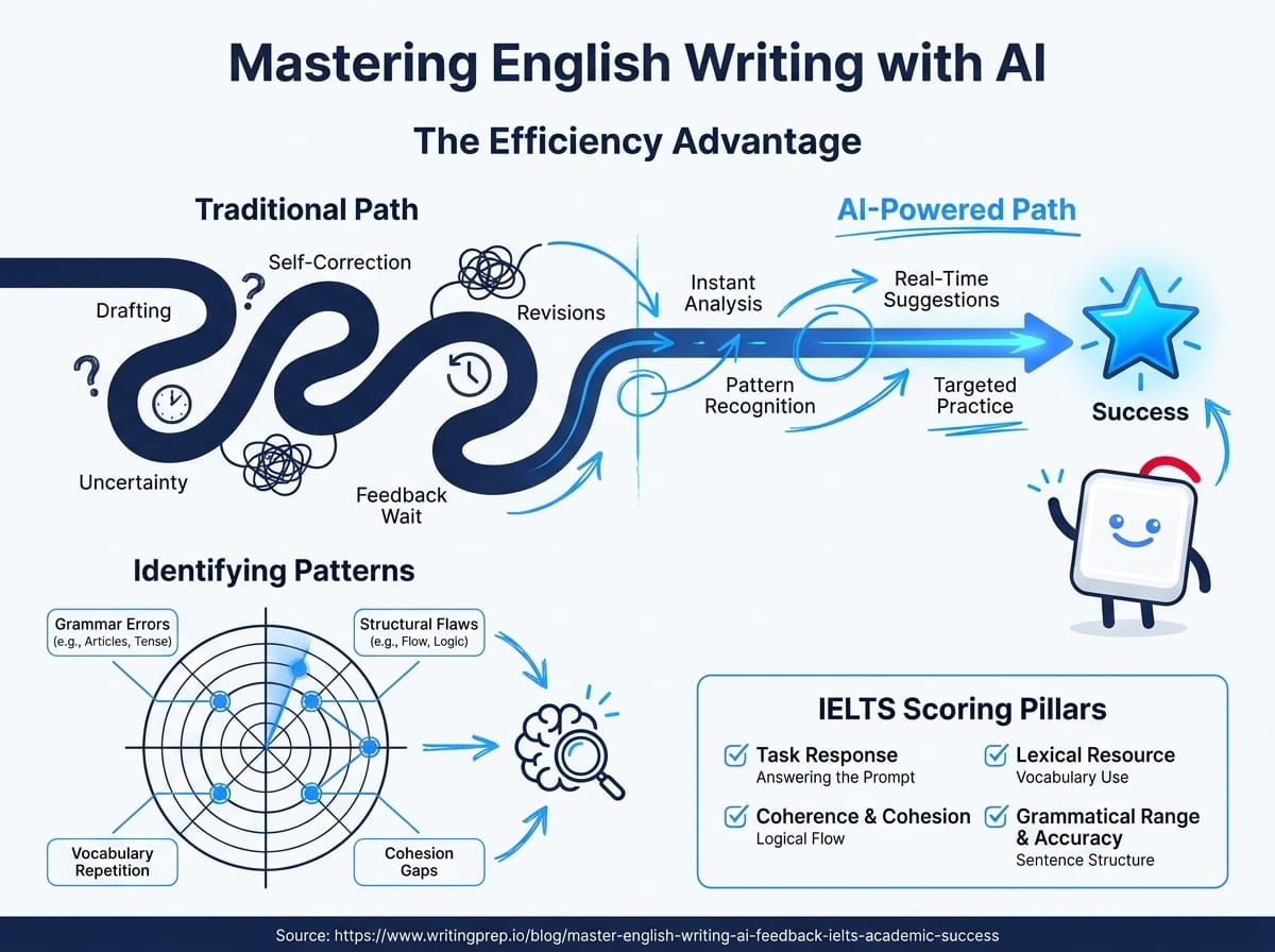 The benefits of instant, detailed AI feedback for learners working toward IELTS Band 7 and above | WritingPrep