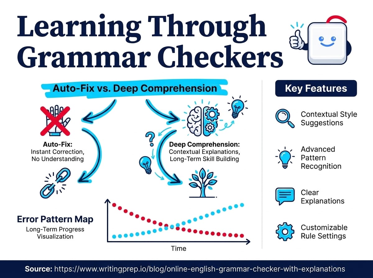 How grammar checkers with detailed explanations improve your writing faster than autocorrect tools | WritingPrep