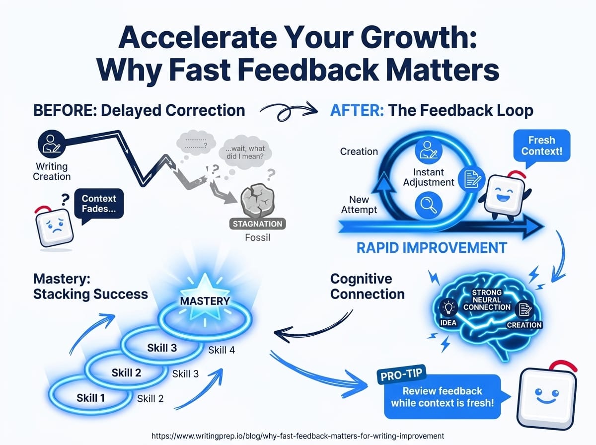 The science of deliberate practice — how immediate, specific feedback accelerates writing skill development | WritingPrep